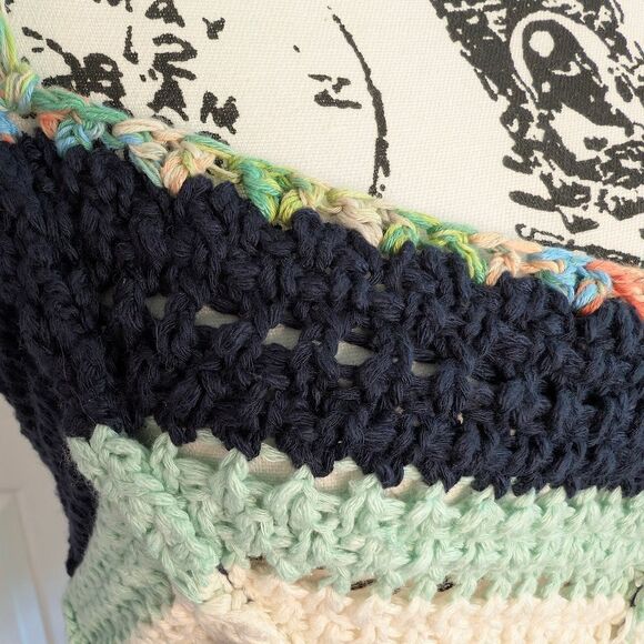 Free People Blue and Green Cropped Tank Top - Picture 2 of 9